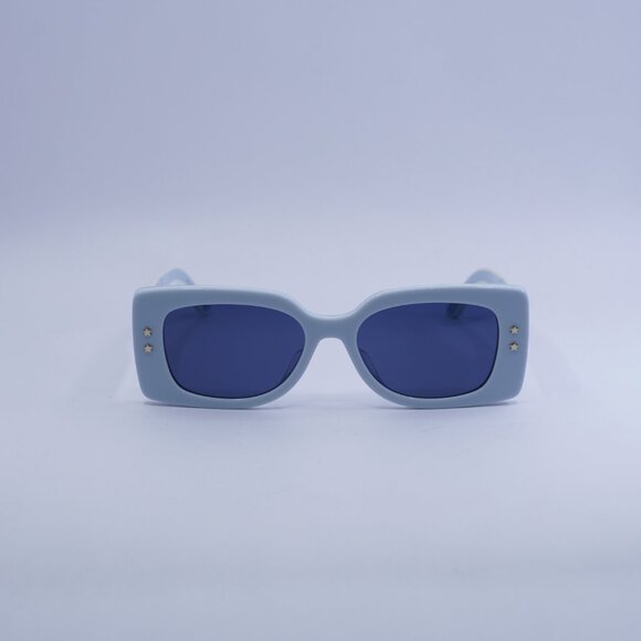 Dior DIORPACIFIC S1U 80B0 Sunglasses Shiny Blue/White Rectangle Frame, Blue Lens main image 6